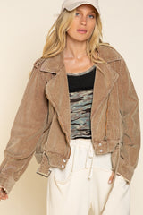 Teddy bear Corduroy biker Jacket