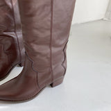 PRE-ORDER Faux Leather Exotic western knee high boots