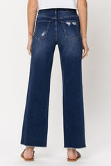 90's  Super High Rise Slim Wide Leg Ankle Jean