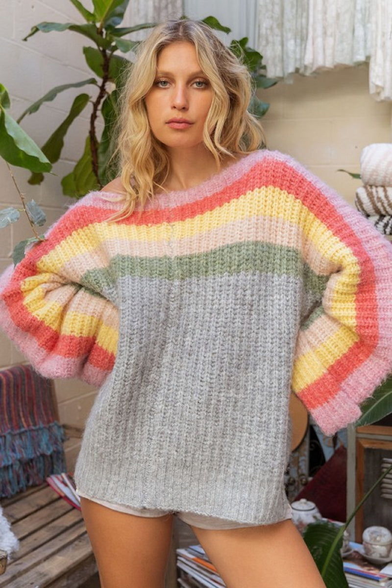 Cotton Candy Stripe  Sweater