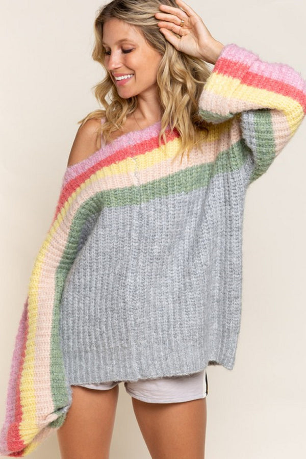 Cotton Candy Stripe  Sweater