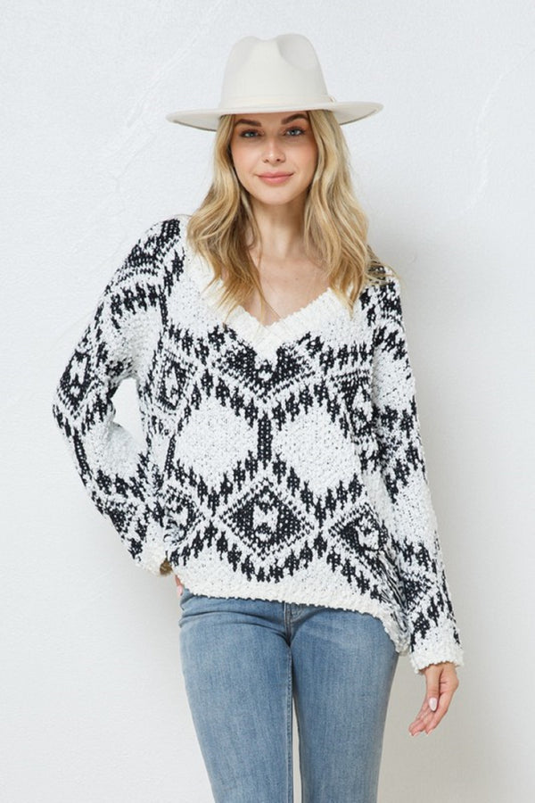 Aztec Lovers Pullover Sweater