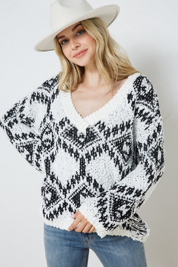 Aztec Lovers Pullover Sweater