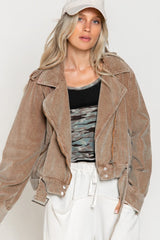 Teddy bear Corduroy biker Jacket