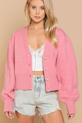 Darling Pearl Button Front Cardigan