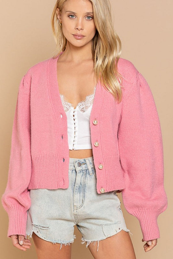 Darling Pearl Button Front Cardigan