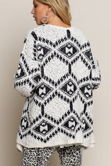 Aztec Lovers Popcorn sweater Cardigan