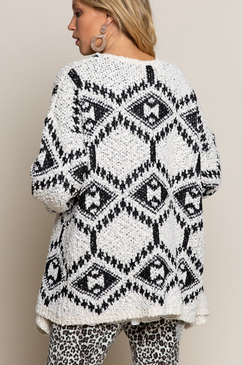 Aztec Lovers Popcorn sweater Cardigan