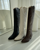 PRE-ORDER Faux Leather Exotic western knee high boots